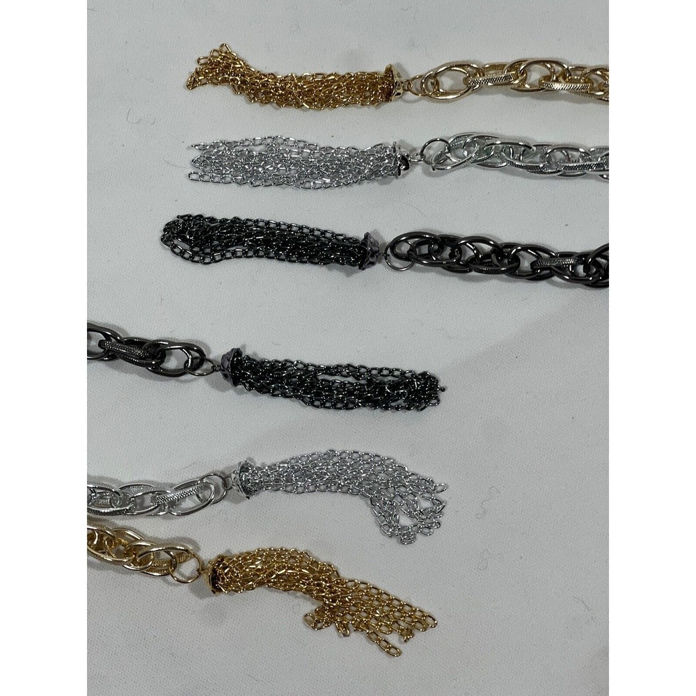 Triple Chain Lap Belt Womens SL Gold Silver Black Y2K Statement